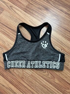 Cheer Athletics Black Gray Sports Bra YXL